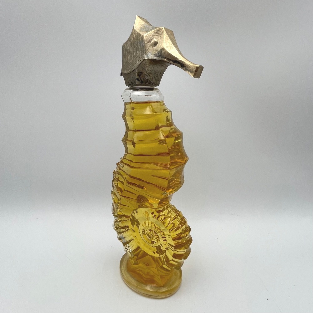 1970s Avon Sea Horse Skin-So-Soft Bath Oil Decanter - 6 fl Oz VTG Vintage